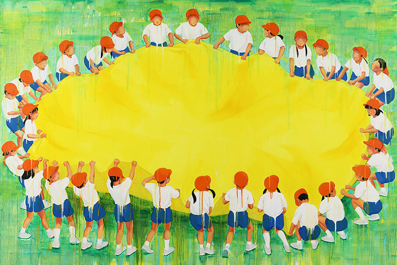 CHOI, Sejin, Unfolding the Parachute, 194x130cm, oil on canvas, 2018